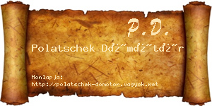Polatschek Dömötör névjegykártya